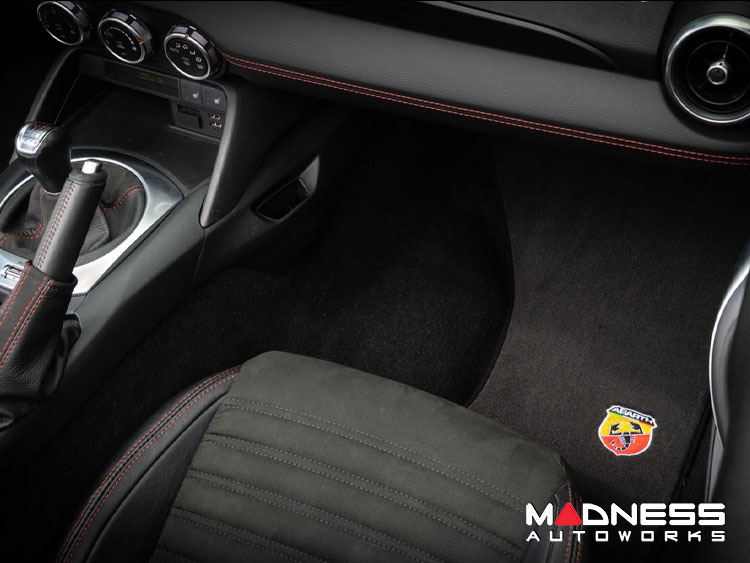 FIAT 124 Floor Mats - Black Carpet w/ ABARTH Crest